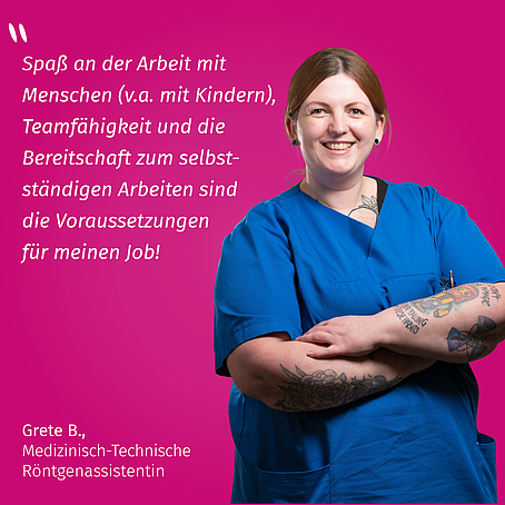 Das meint Grete: „Spaß an der Arbeit mit Menschen, vor allem Kindern, Teamfähigkeit und die Bereitschaft zum selbstständigen Arbeiten sind die Voraussetzungen für meinen Job.“